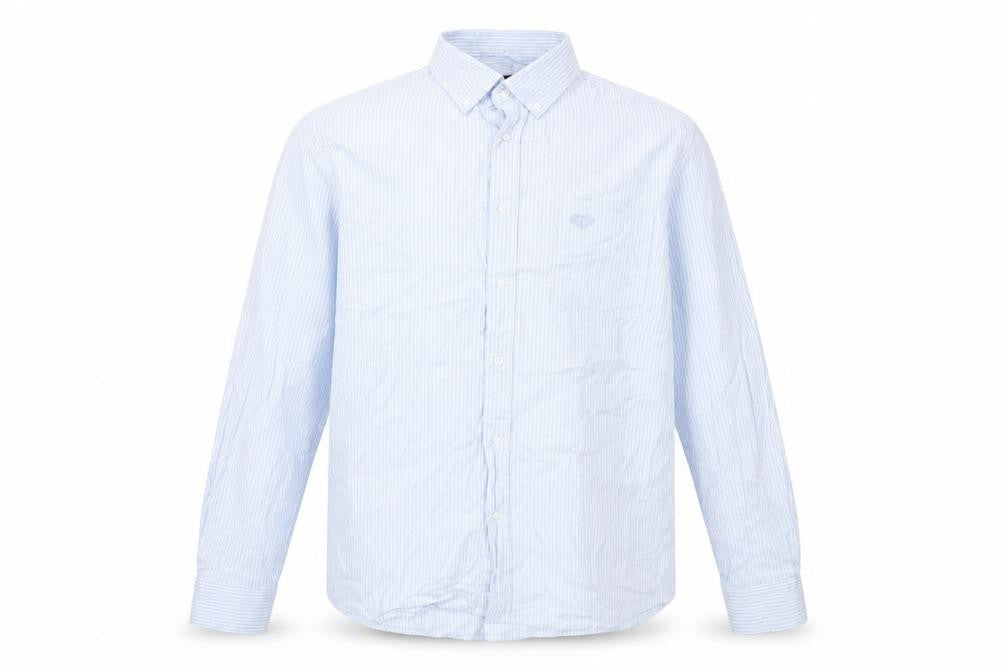 Paul Costelloe Men's Blue Striped Button-Down Formal Shirt M