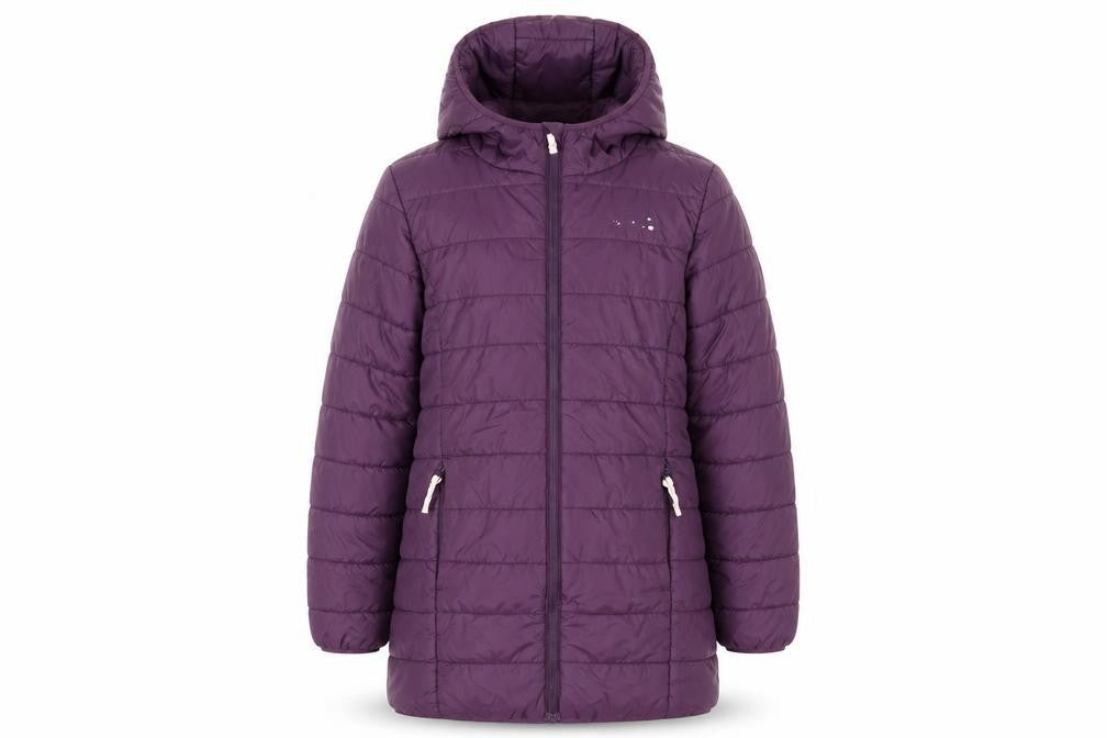 Peter Storm Girls Purple Hooded Puffer Jacket 11-12 Years Lined Mid-Length