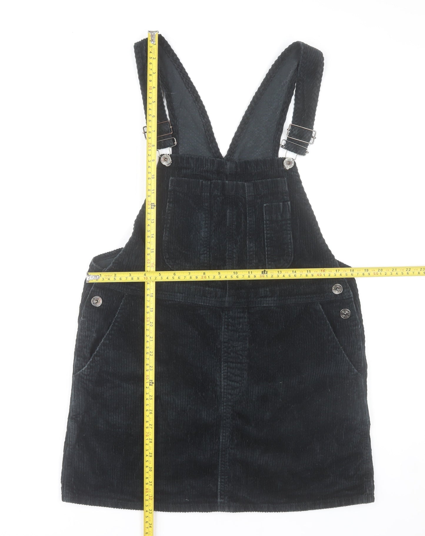 BDG Urban Outfitters Women's Black Corduroy Pinafore Dress L
