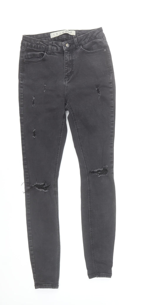 Denim Co. Womens Black Skinny Distressed Jeans Size 6 Slim Fit