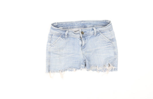 United Colors of Benetton Girls Blue Denim Cut-Off Shorts Size 12 Years