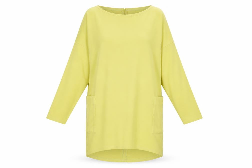 Kate Plum Women's Yellow XL Shift Dress with Pockets