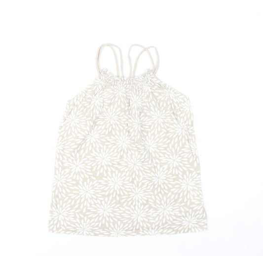 Gap Kids Girls Beige Floral Cotton Camisole Tank Top 10-11 Years