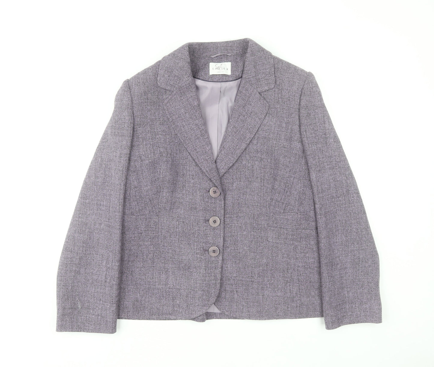 Eastex Womens Grey Polyester Blazer Jacket Size 12 Classic Formal