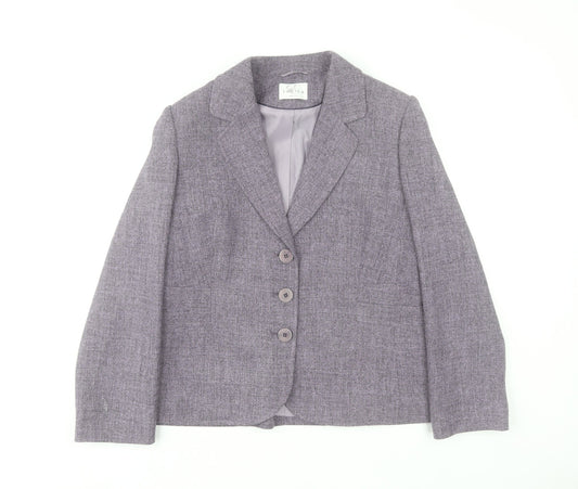 Eastex Womens Grey Polyester Blazer Jacket Size 12 Classic Formal