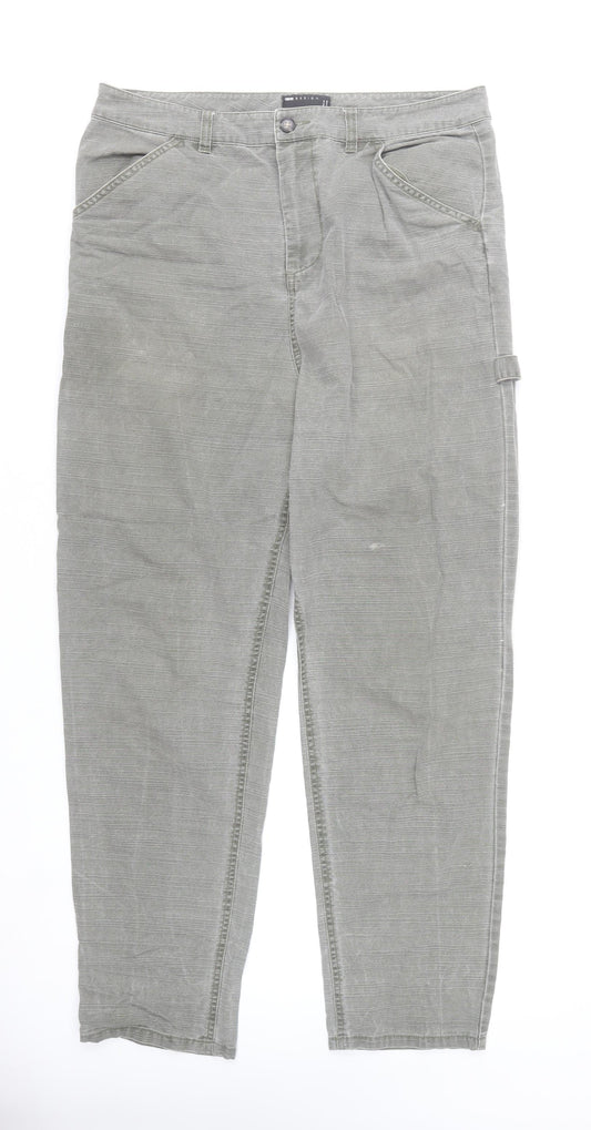ASOS Design Men's Grey Cargo Trousers Size 34 Regular Fit