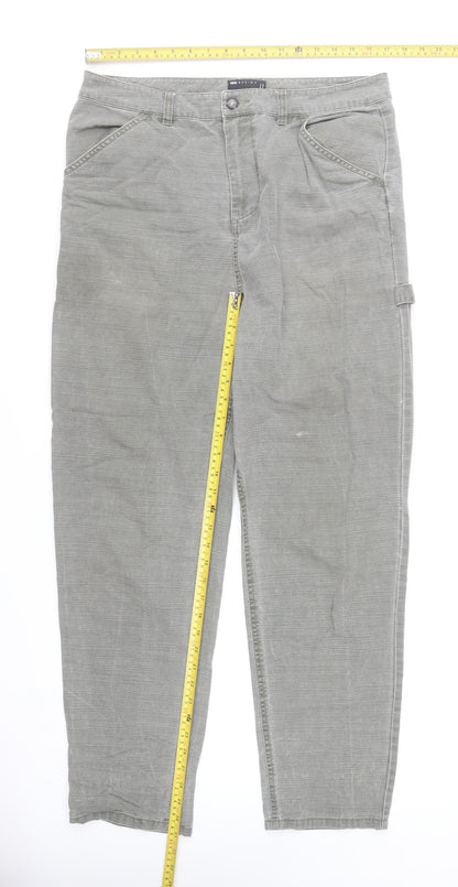 Back view of ASOS Design Men's Grey Cargo Trousers, size 34, Regular Fit