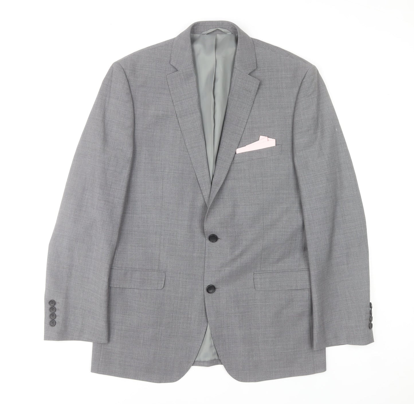 Moss 1851 Men's Grey Tailored Fit Wool Blend Suit Jacket 40R