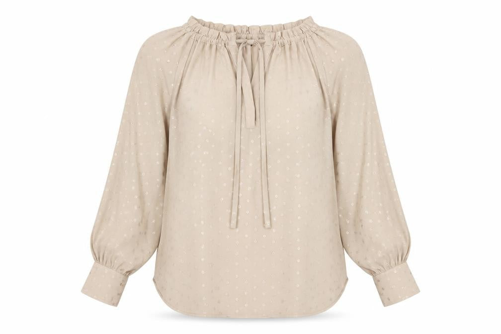 Marks & Spencer Womens Beige Polka Dot Tunic Blouse Size 10