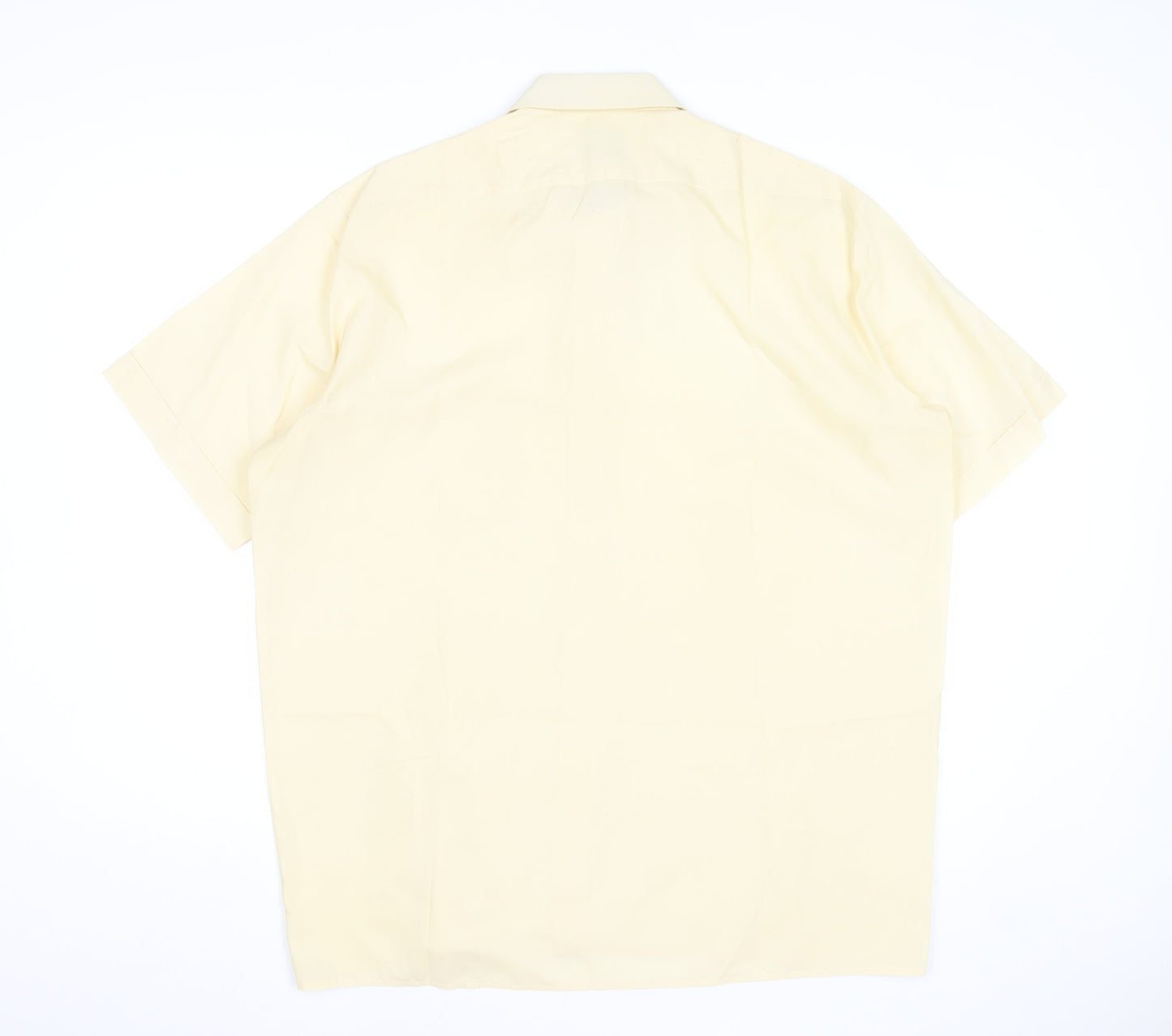 Clubman Men's Beige 16.5in Short Sleeve Cotton Formal Dress Shirt