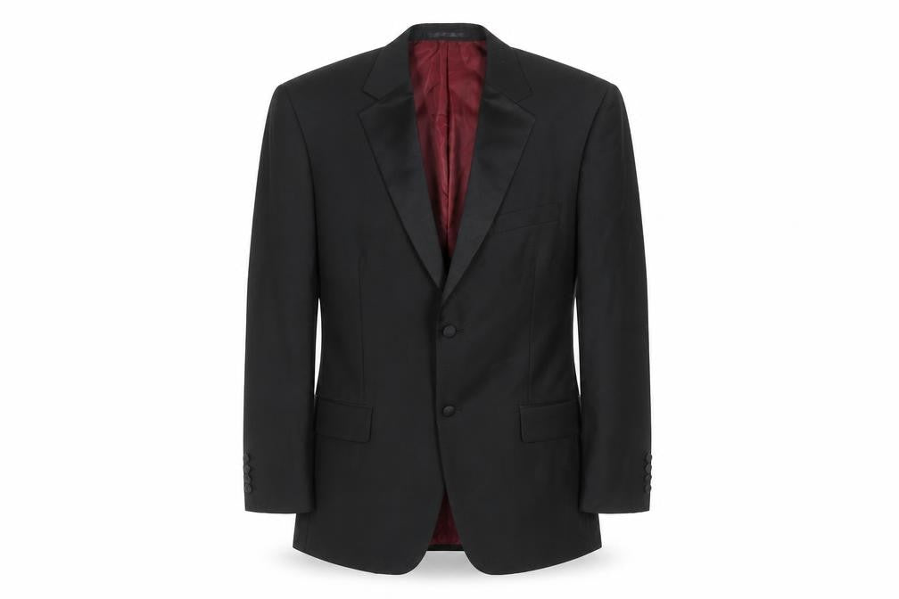 Scott & Taylor Mens Black 40R Wool Blend Shawl Lapel Formal Jacket