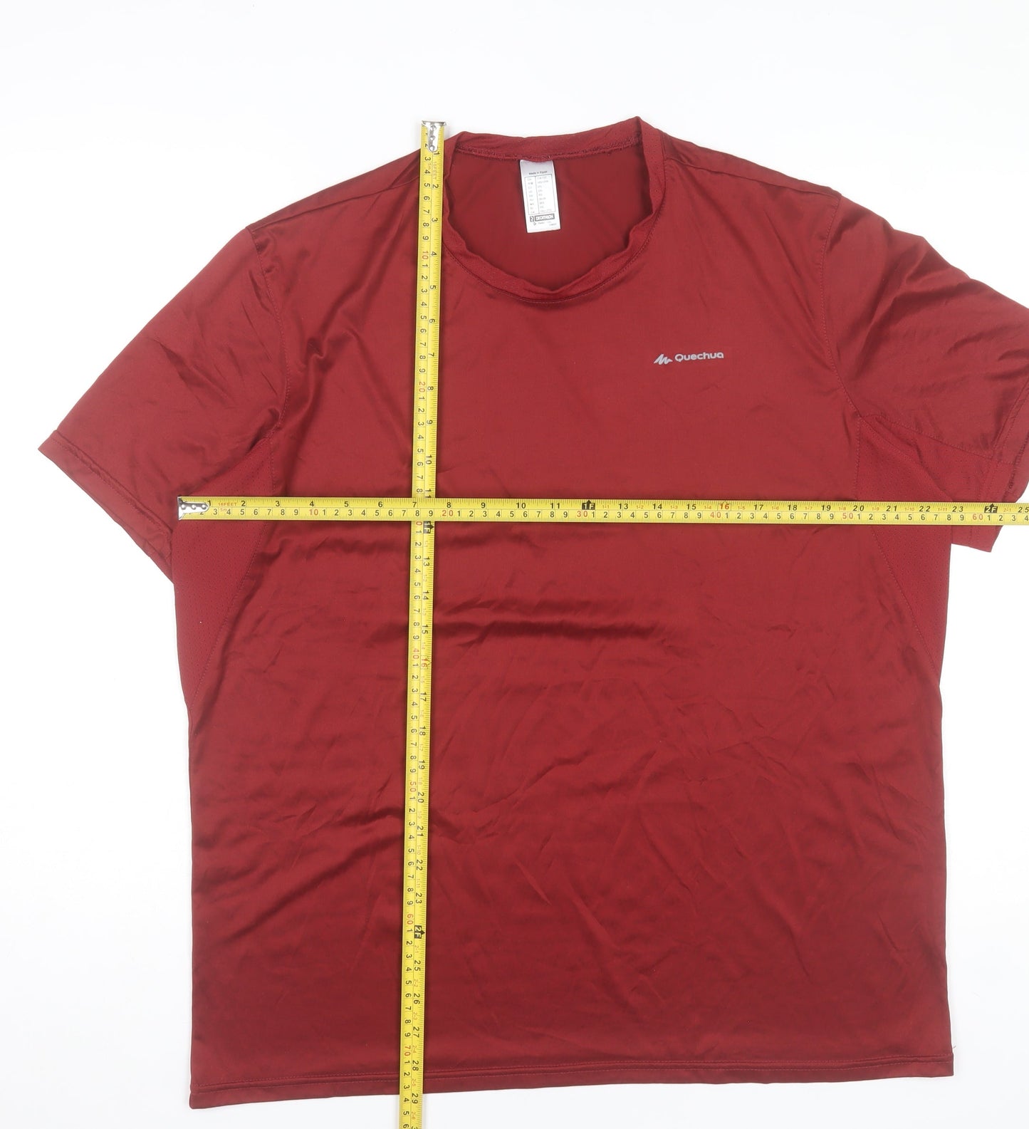 Quechua Men’s Red 2XL Hiking T-Shirt Lightweight Breathable Activewear Top