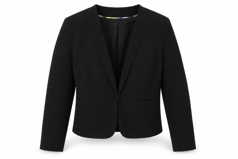 Dalia Womens Black Slim Fit Single-Breasted Blazer Jacket Size UK