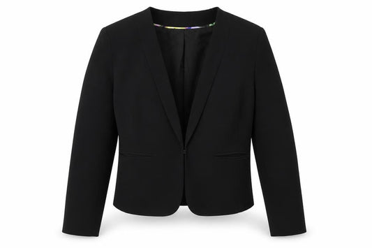Dalia Womens Black Slim Fit Single-Breasted Blazer Jacket Size UK
