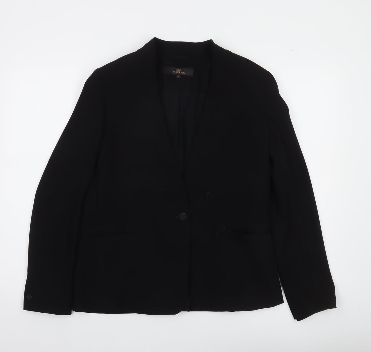 Next Women's Black Tailored One-Button Blazer Size 14