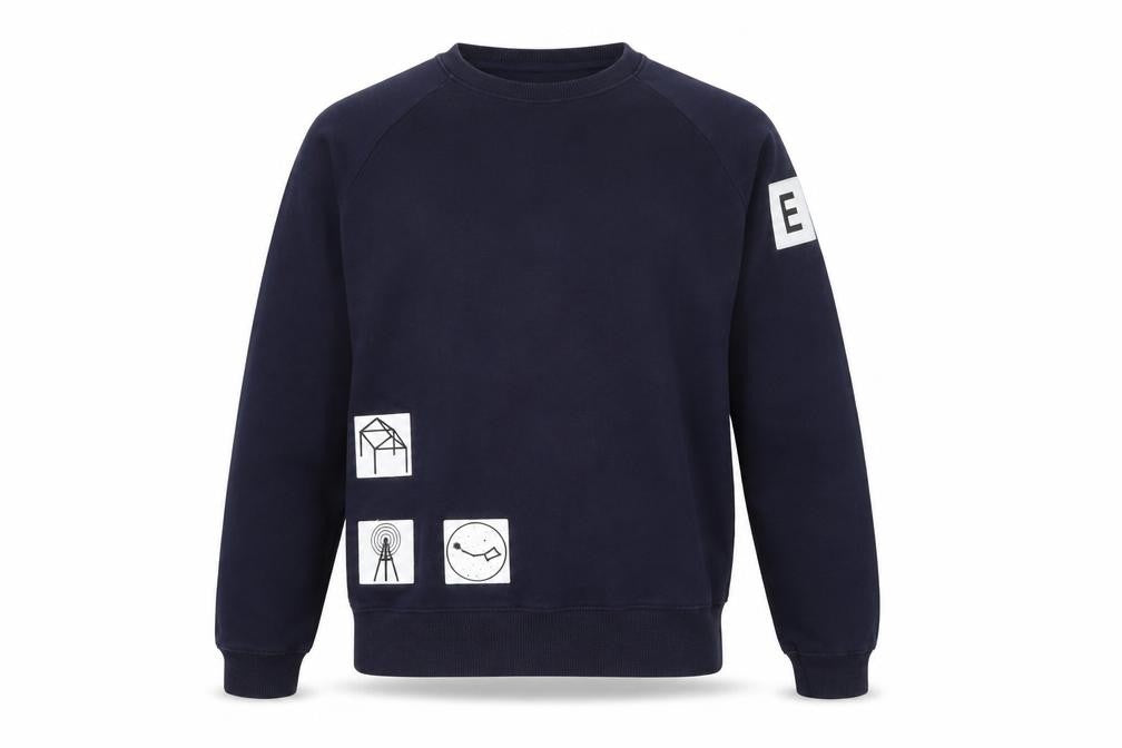 Earth Positive Men's Blue Organic Cotton Graphic Sweatshirt Size S