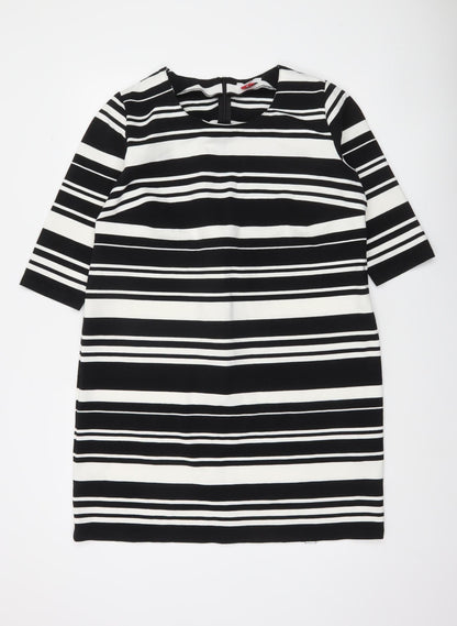 Additional front view of Lee Cooper Women's Black Striped Knee Length Shift Dress, size 12