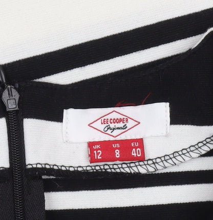 Additional view of Lee Cooper Women's Black Striped Knee Length Shift Dress, size 12