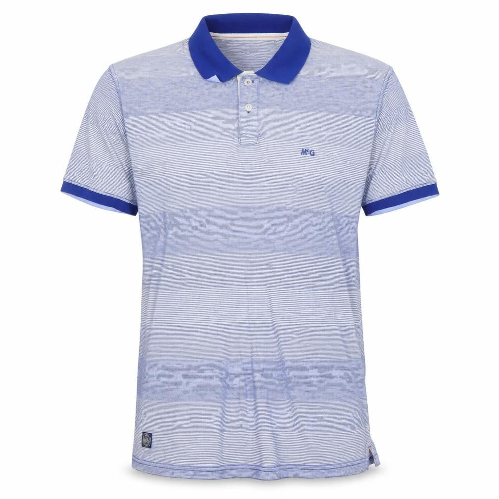 McGregor Men's Blue Striped Cotton Polo Shirt Size L