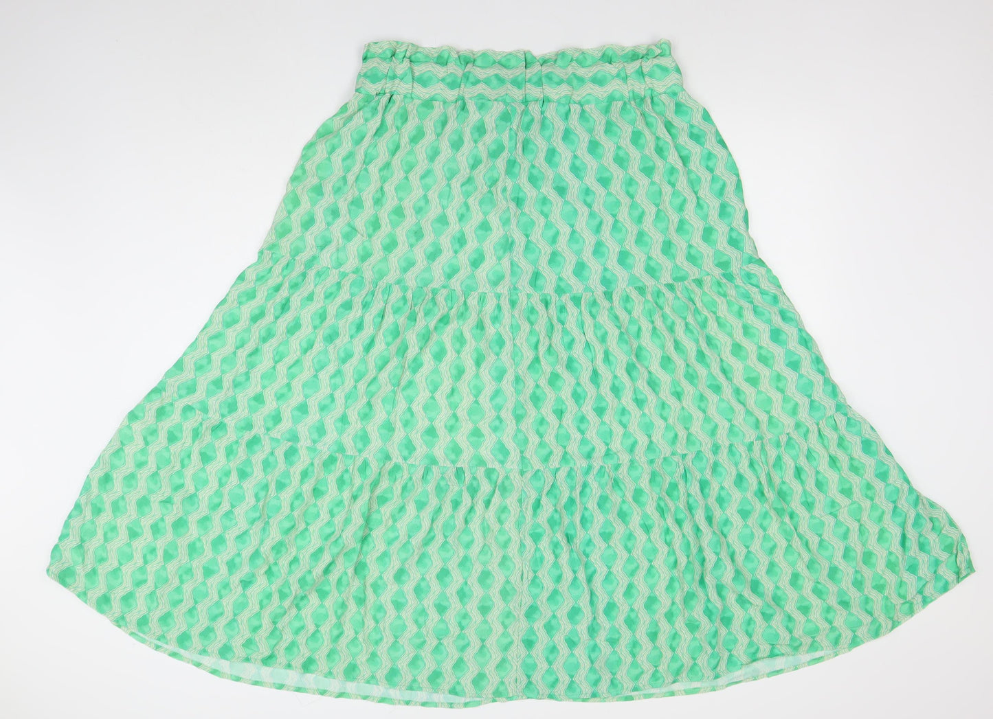 Gallery Women’s Green Bohemian Midi A-Line Viscose Skirt Size L