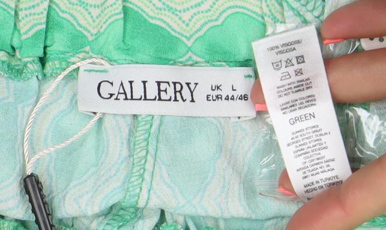 Gallery Women’s Green Bohemian Midi A-Line Viscose Skirt Size L