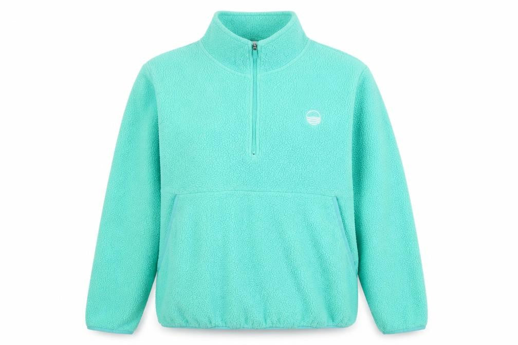 West Quay Women’s Turquoise Fleece 1/4 Zip Pullover Sweatshirt Size 16