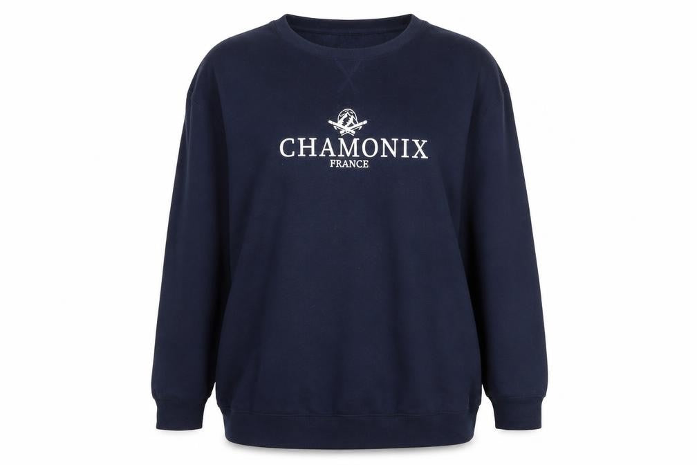 Dunnes Womens Navy Chamonix France Pullover Sweatshirt Large