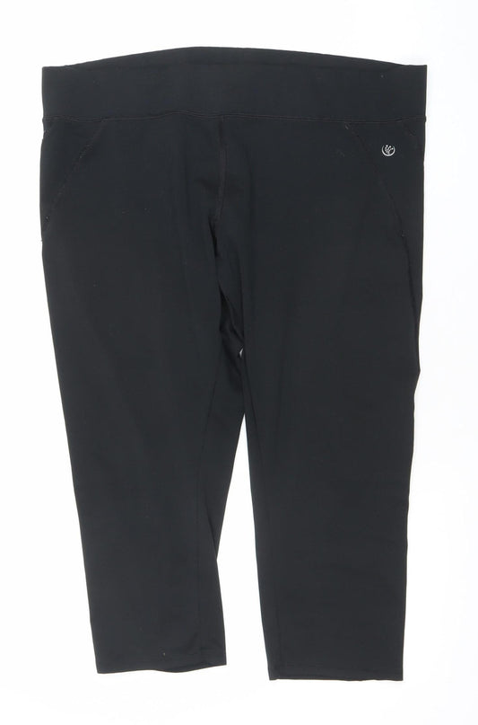 Dunnes Stores Women Black XL Cropped Performance Leggings