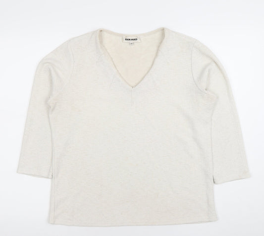 Gerard Women's Ivory V-Neck 3/4 Sleeve Stretch Top Size 16