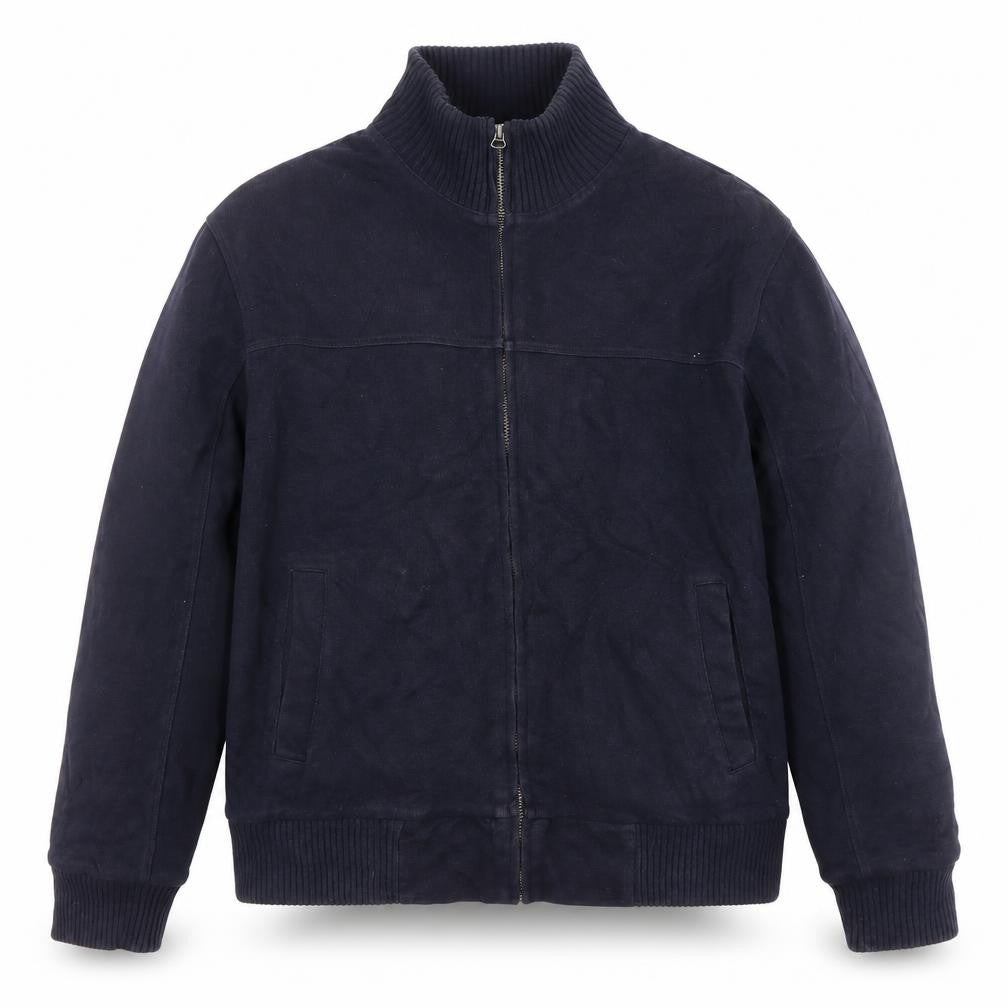 Marks & Spencer Blue Harbour Men's Blue Medium Cotton Bomber Jacket