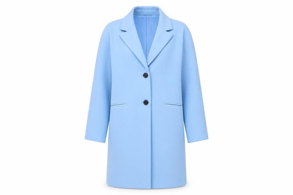 St Bernard Women's Blue Polyester Mid-Length Overcoat Size 14
