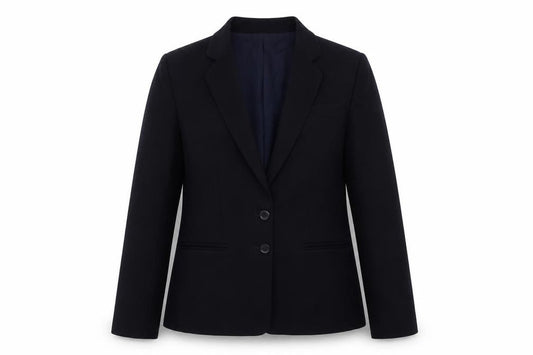 Brian Tucker Womens Black Wool Blend Suit Jacket UK 10 Classic Two Button Blazer