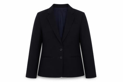 Brian Tucker Womens Black Wool Blend Suit Jacket UK 10 Classic Two Button Blazer