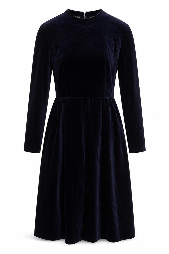 Peter Day Women's Blue Velvet A-Line Knee Length Dress Size 6