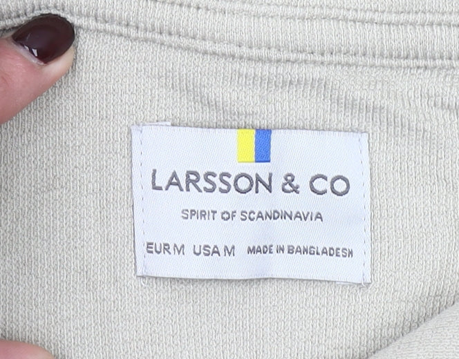 Larsson & Co Men's Beige Cotton Short Sleeve Polo Shirt M