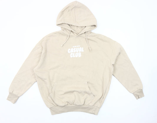 Dunnes Stores Women Beige Hooded Pullover Casual Club Hoodie Small