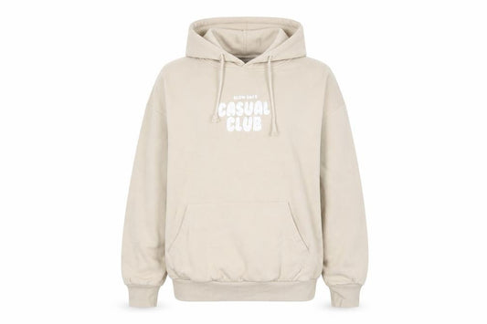Front view of Dunnes Women Beige Hooded Pullover Casual Club Hoodie Small