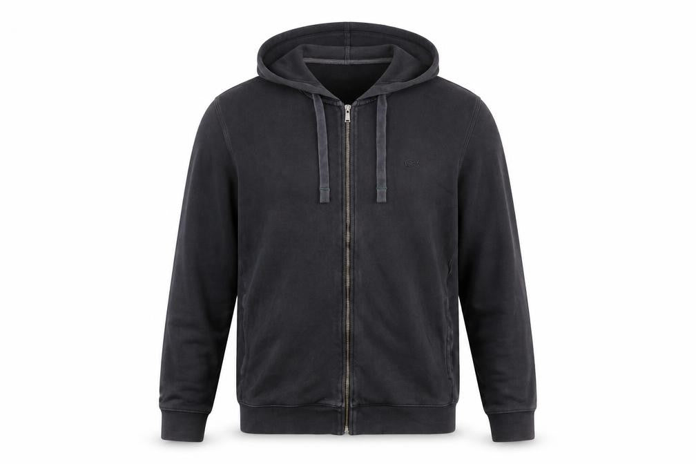 Lacoste Men’s Black Full Zip Hoodie Size L Cotton Regular Fit