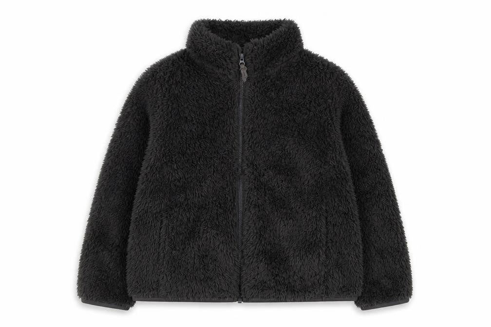 Uniqlo Boys Grey Fleece Full Zip Jacket 6-7 Years Winter Soft Shell
