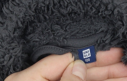 Additional view of Uniqlo boys’ grey fleece full zip jacket 6-7 years winter soft shell