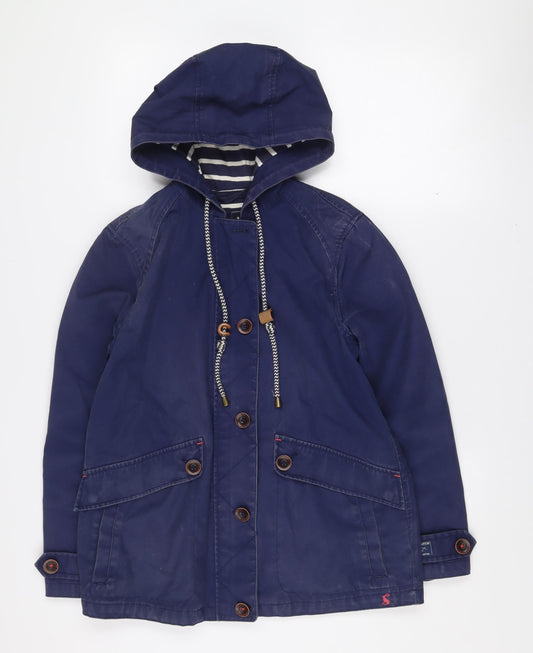 Joules Womens Blue Waterproof Breathable Hooded Jacket UK 10
