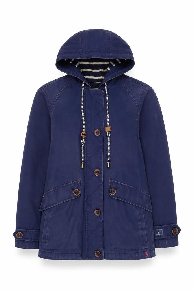 Joules Womens Blue Waterproof Breathable Hooded Jacket UK 10
