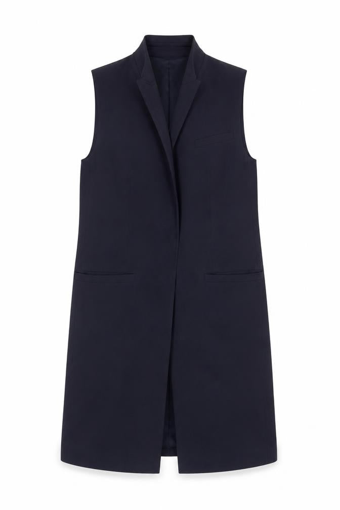 French Connection Women's Black Sleeveless Mid-Length Waistcoat Size 8