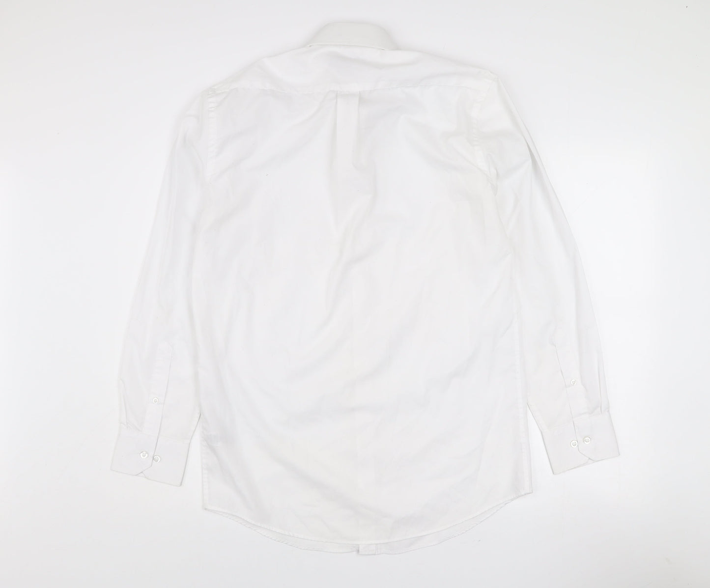Dunnes Stores Men’s White Regular Fit Long Sleeve Button-Up Shirt 15in Collar