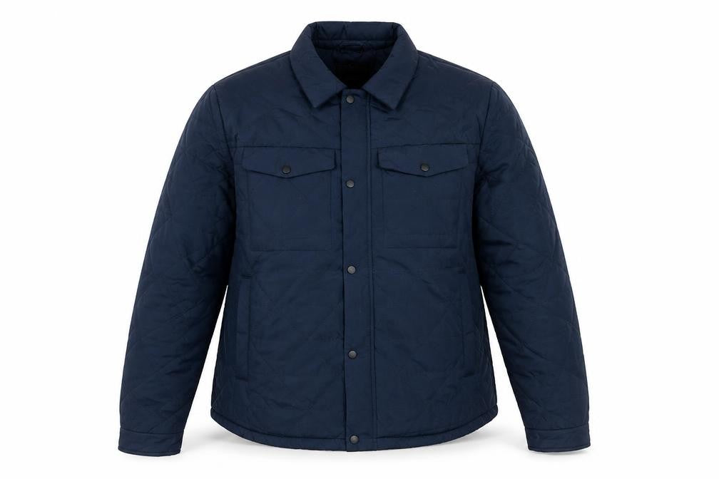 RESERVED Womens Blue Quilted Mid-Length Lightweight Jacket L