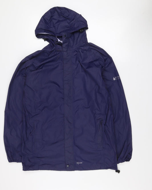Rydale Women Blue Waterproof Pack & Go Hooded Rain Jacket Size S