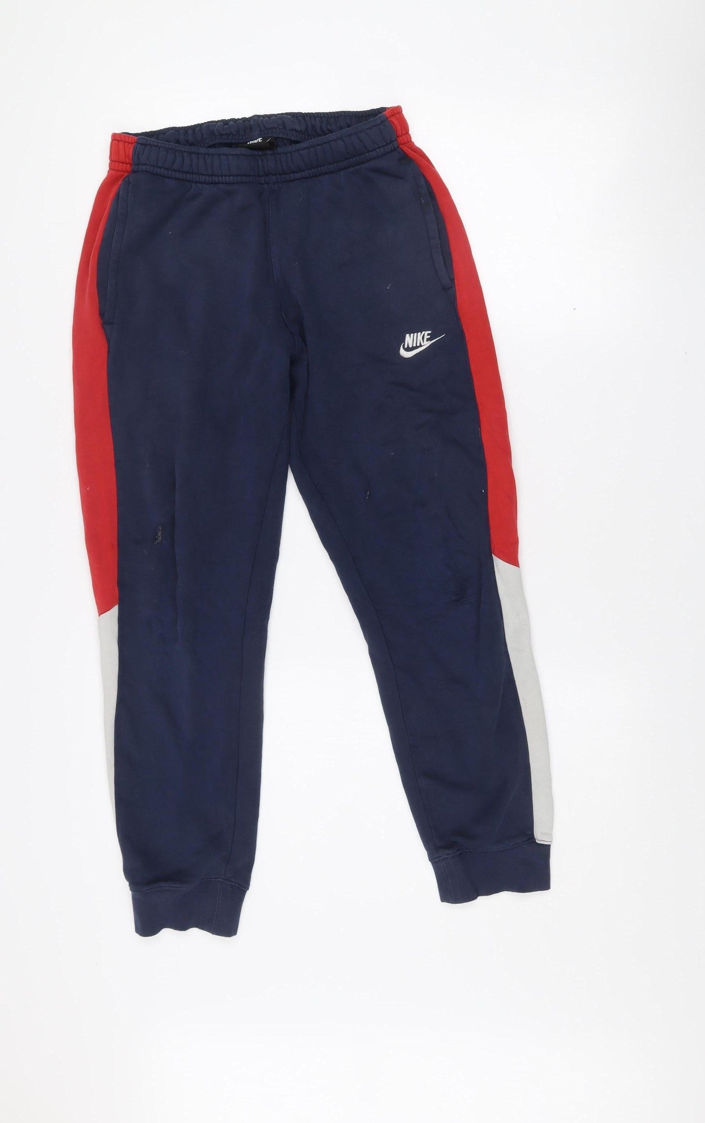 Nike Boys Blue Jogger Sweatpants Small Fleece Activewear Trousers