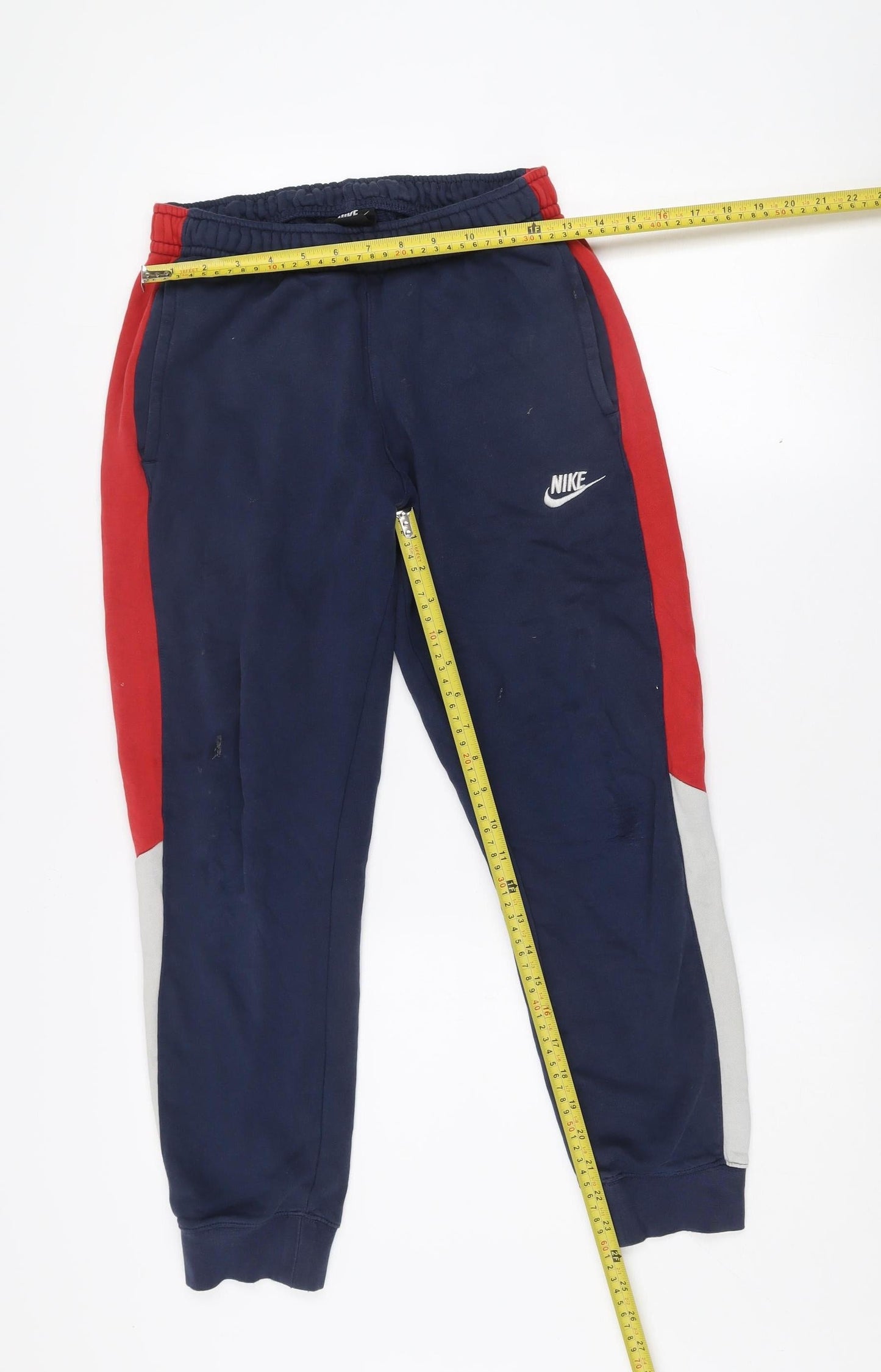 Nike Boys Blue Jogger Sweatpants Small Fleece Activewear Trousers