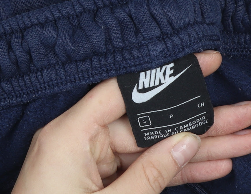 Nike Boys Blue Jogger Sweatpants Small Fleece Activewear Trousers