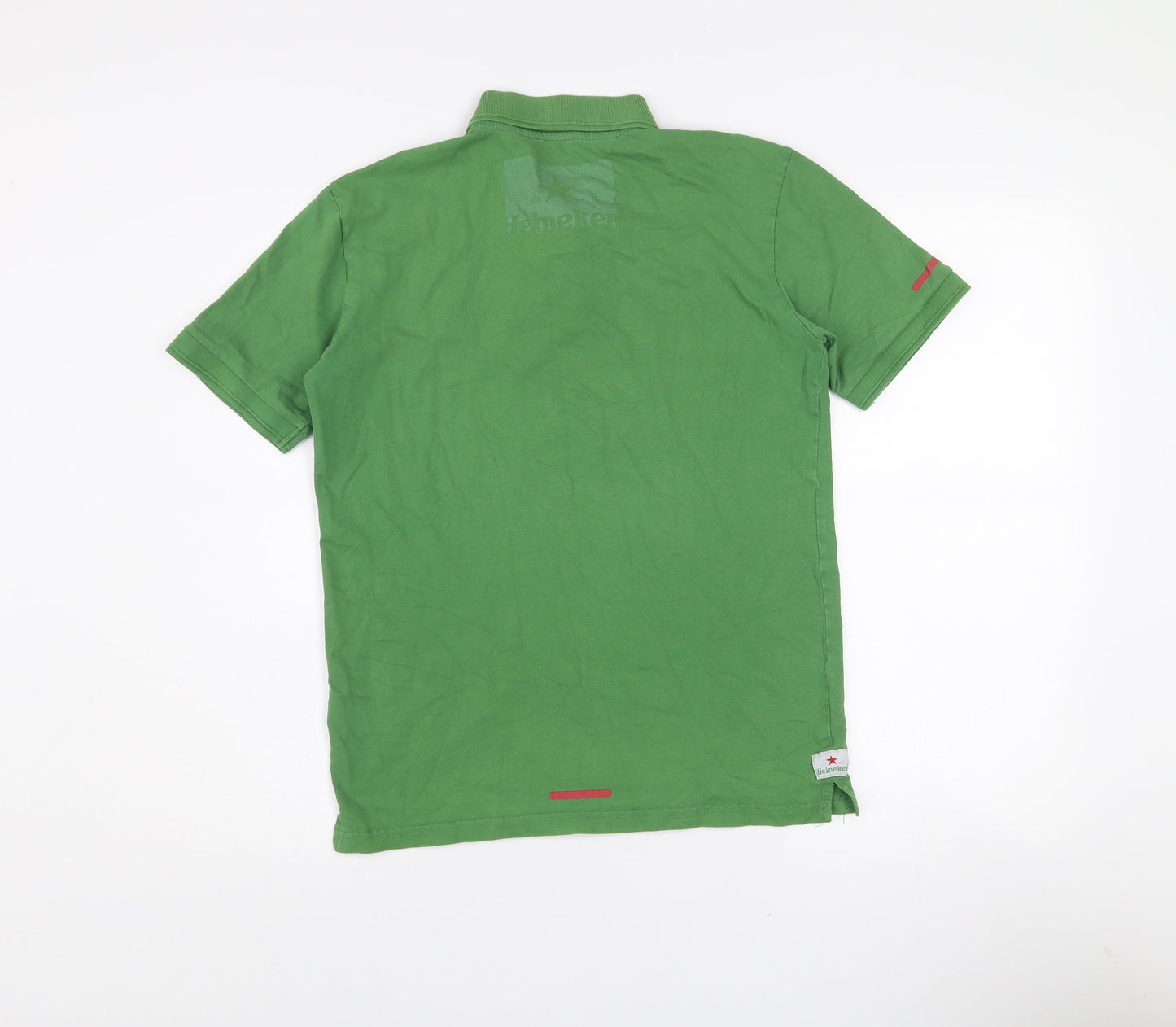 Heineken Men's Green Short Sleeve Polo Shirt Size S Cotton Blend
